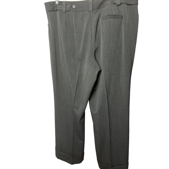 Lane Bryant Women’s dress pants size 20 wide leg zipper charcoal 3 pockets cuffe - Picture 4 of 14